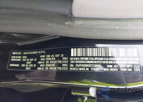 2019 Alfa Romeo Stelvio Ti Awd из США, поврежденный, VIN ZASPAKBN3K7C68865